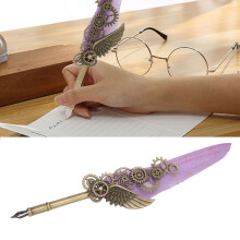 Juego de plumas de ave, pluma de color lila claro, 25,9 x 11,5 x 4,5 cm
