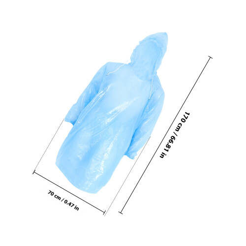 Conjunto Descartável De Peças De Chuva Plástico Azul 1