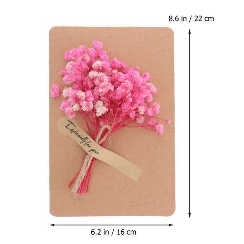 Bröllopskort Med Rosa 3D Torkade Blommor Julhälsningar 1