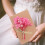 Bröllopskort Med Rosa 3D Torkade Blommor Julhälsningar 5