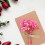 Bröllopskort Med Rosa 3D Torkade Blommor Julhälsningar 3