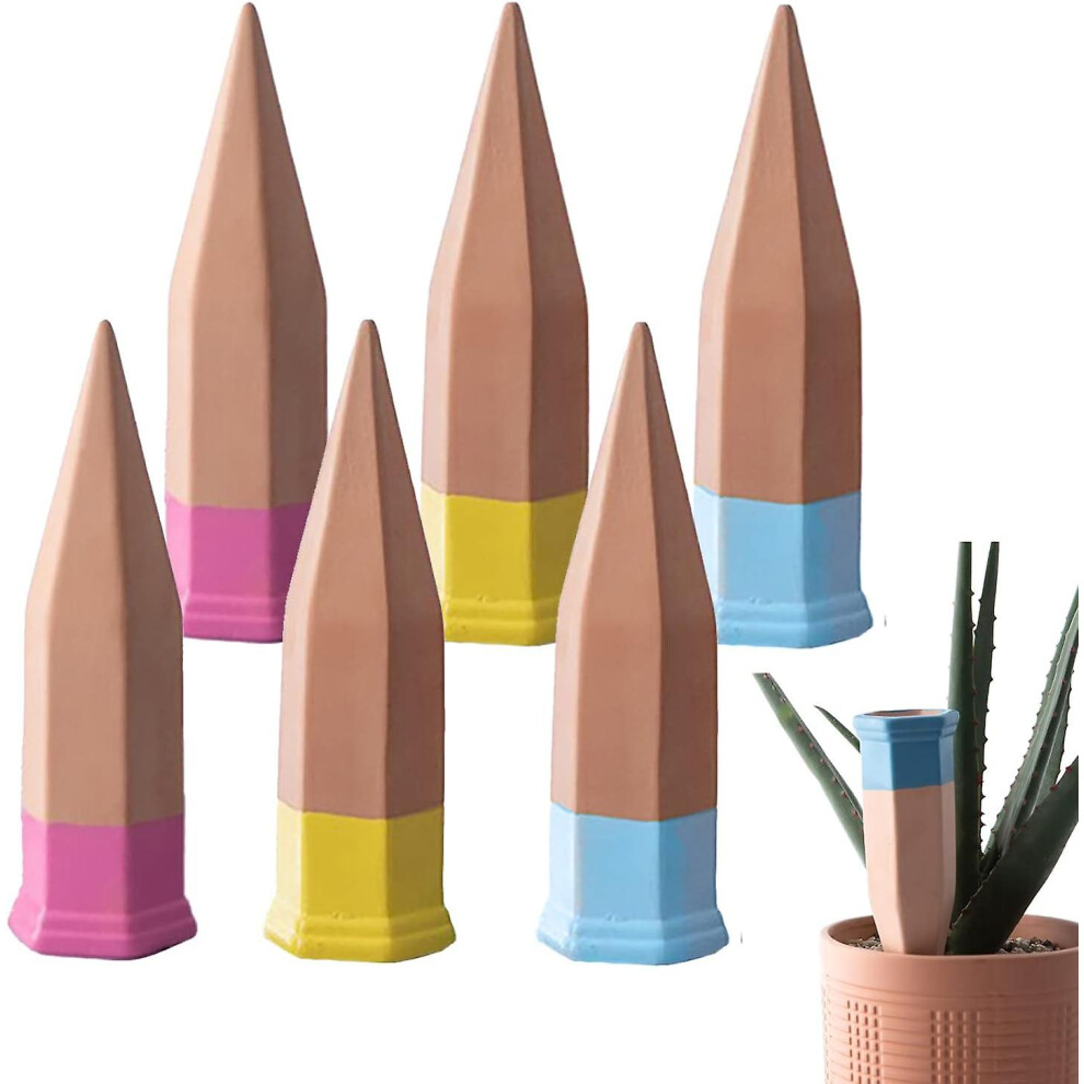 Kikidex (As Show, One Size) Garden Irrigation Kit - Automatic Watering Stake - Clay, 17.44.8Cm, 6Pcs