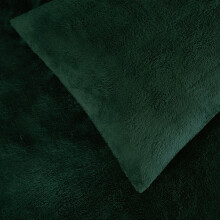 (Forest Green, Single) OHS Teddy Fleece Duvet Set Thermal Winter Warm Super Soft Cosy Plush Plump Duvet Cover and Pillowcase Bedding Set Home Bedroom