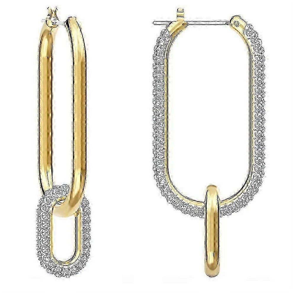 Kikidex (As Show, One Size) Time Earrings, Asymmetrical, Metal Mix White