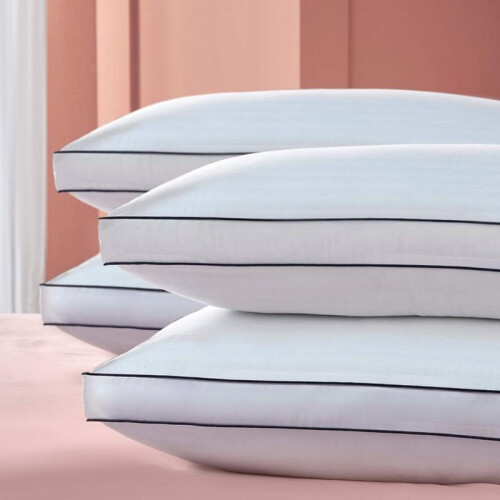 (2 Pack) Egyptian Cotton Box Pillow - Hotel Quality Pillow - Extra Filled - 2 Pack And 4 Pack - Same Day Dispatch 2