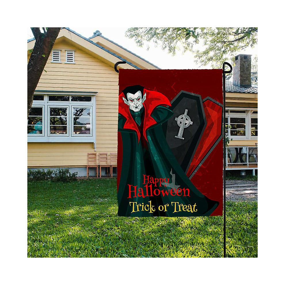 Kikidex (As Show, One Size) Double Sided Halloween Garden Flag, Linen Outdoor Decoration
