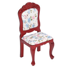Silla para casa de muñecas a escala 1:12, madera de abedul, 4,6 x 4,5 x 9,2 cm