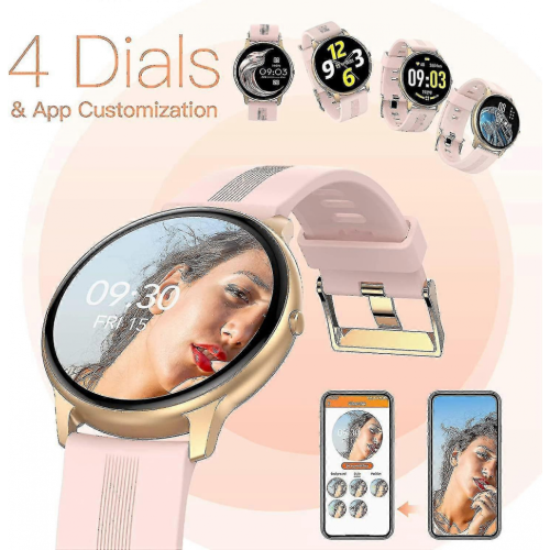 1,3 Zoll Bluetooth-Sport-Smartwatch mit Herzfrequenzmesser (rosa) 1