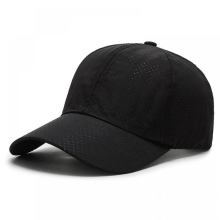 (Schwarz) Schnelltrocknende Baseballkappe mit verstellbaren Kopfriemen, geeignet für Outdoor-Sportarten wie Klettern und Angeln, S