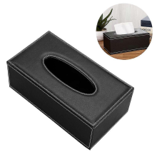(Schwarzer) Kosmetiktuchboxhalter aus PU-Leder, Standardgröße, Taschentuchbox-Überzug