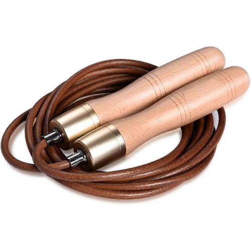 Springseil mit Holzgriff, Leder und Kugellager – 3 m 1