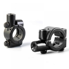 Stück Motorrad-Lenkerspiegelhalterung, universelle 7/8"-Lenkerspiegelhalterung, 10-mm-Spiegelhalterung, Aluminiumflansch, schwarz,