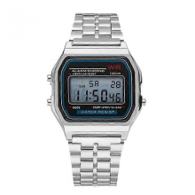 (Silber) Damen Herren Uhr Gold Silber Vintage LED Digital Sport Armbanduhren Elektronisch Digital Geschenk Herren Promotion