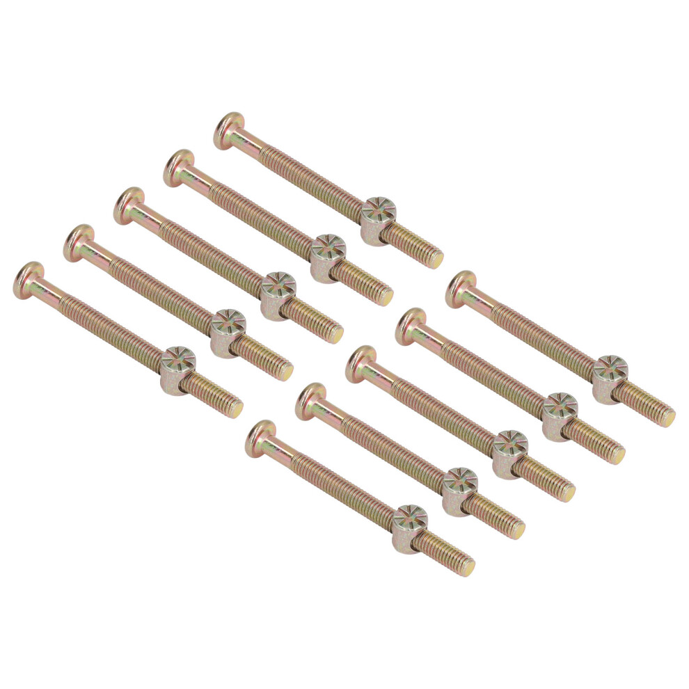 10 Sets M6x70mm Crib Screw Kit Galvanized For Easy Furniture Assembly 8421357699518
