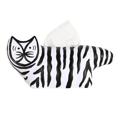 Taschentuchbox-Abdeckung mit Streifen-Katzen-Motiv,