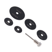 6 Stück Hochgeschwindigkeitsstahl Kreissägeblätter Set, 44 mm-22 mm, Schwarz