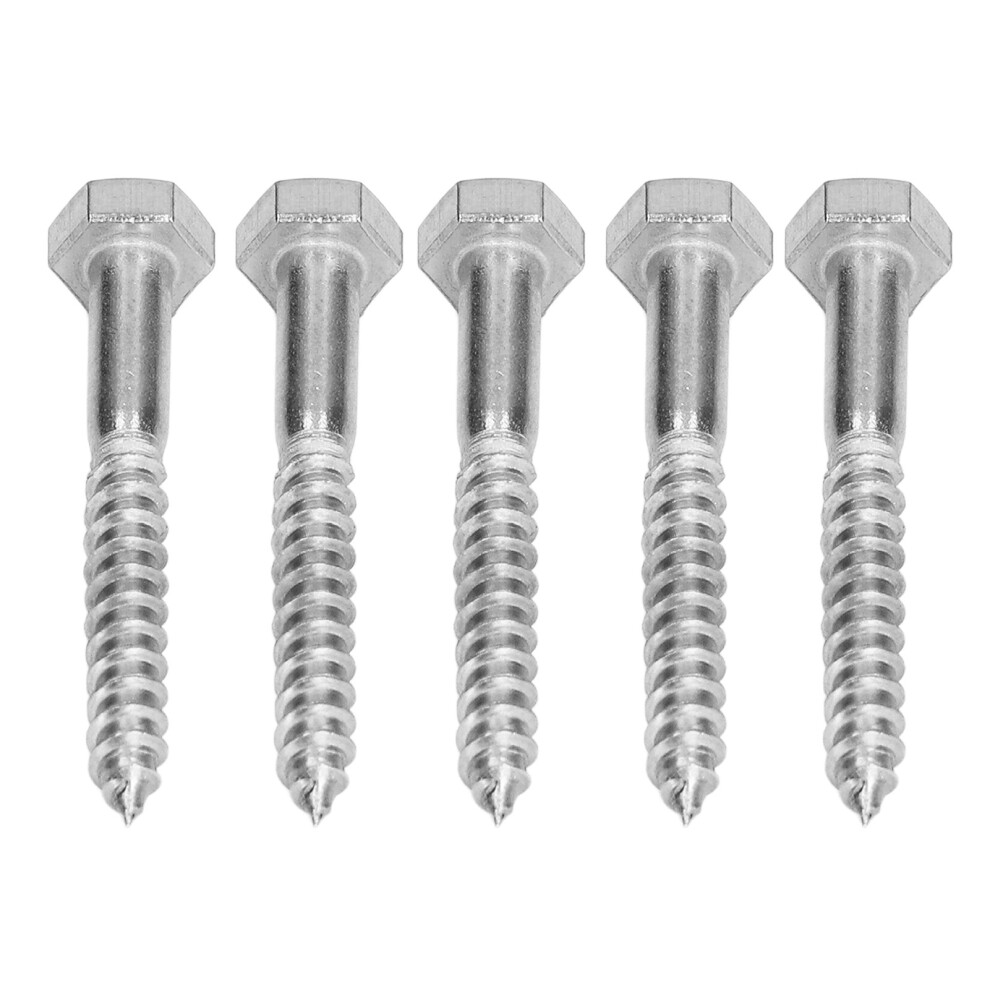 M6x50mm Stainless Steel Hex Lag Screws - Self Tapping Wood Bolts A2-70 4901357699731