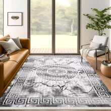 (Marble Grey, 160x230cm) Premium Rug Collection – Marble, Persian & Geometric Anti-Slip, Machine Washable Home Decor
