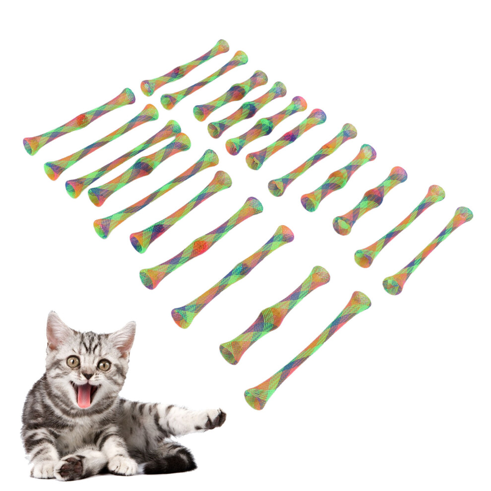 21pcs Colorful Nylon Cat Spring Toys, 10.5cm Interactive Pet Tube-image-OPC-PMQ5DQT-NEW