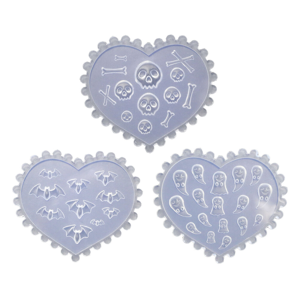 Resin Nail Art Decoration Mold Ghost/Skull/Bat Silicone Mold-A