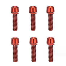 6 Pcs Stainless Steel Tapered Head Bolts Screws with-Red