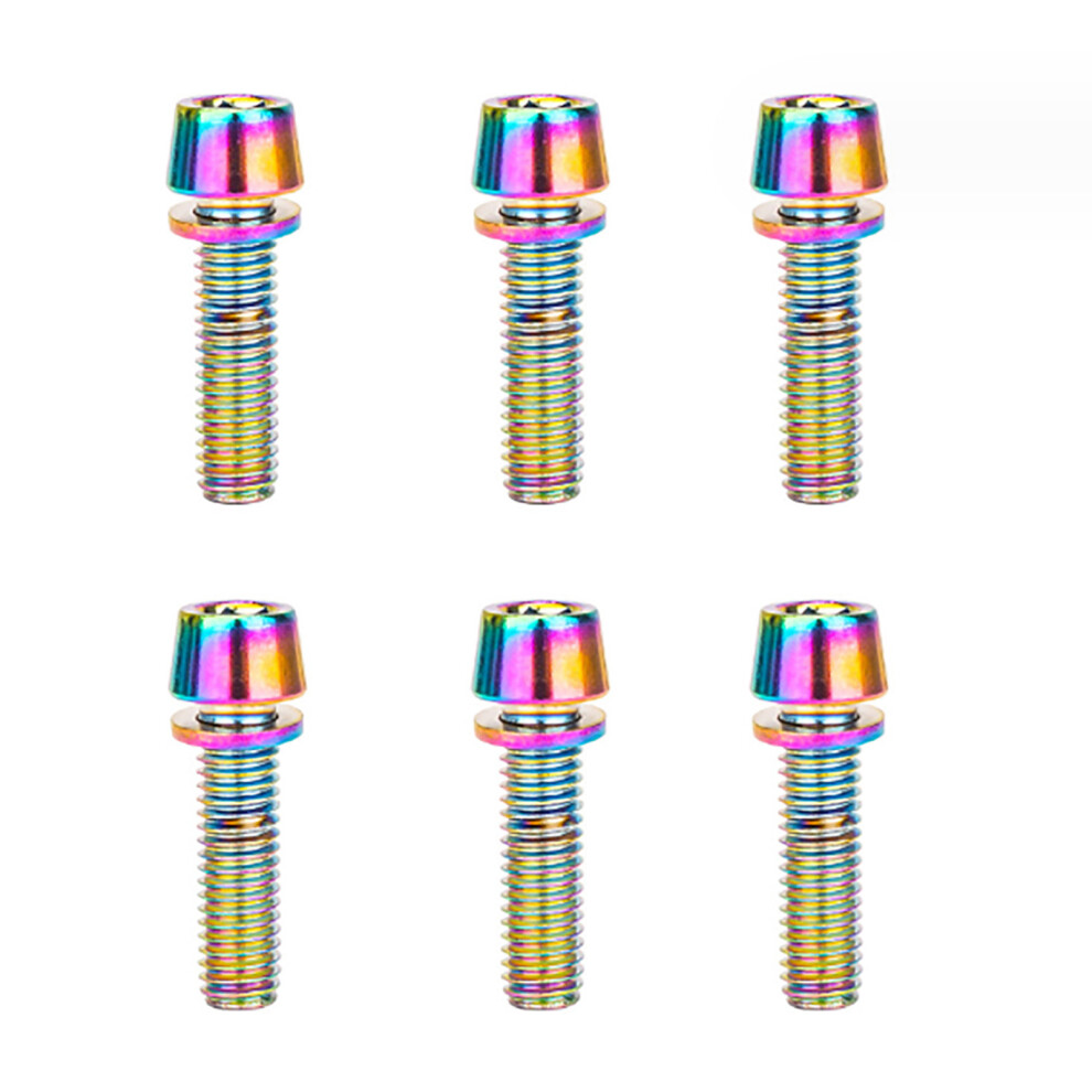 6 Pcs Stainless Steel Bicycles Stem Screw Tapered Head-Colorful 7704000090070