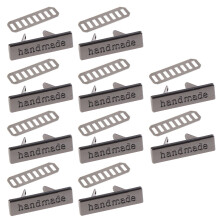 10pcs Metal Handmade Labels Tags for Clothes Jeans-Gun black