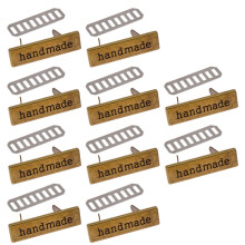 10pcs Metal Handmade Labels Tags for Clothes Jeans Shoes-Bronze