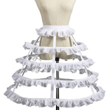 Women Crinoline Petticoat 2/3/4/5 Hoops-White four circle l