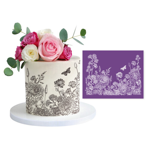 Cake Mesh Stencil Lace Flower Grass Fabric Cake Stencil-238