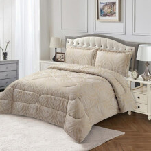 (Bridal Beige, Super King) Exquisite 3 Piece Jacquard Bedspread Set with Pillow Shams – Soft & Elegant Bedding for a Cozy Night's Sleep