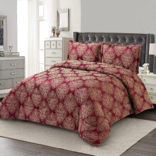 (Bridal Burgundy, Super King) Exquisite 3 Piece Jacquard Bedspread Set with Pillow Shams – Soft & Elegant Bedding for a Cozy Night's Sleep