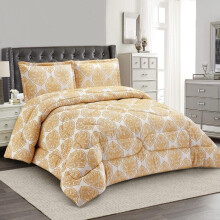 (Bridal Golden, King) Exquisite 3 Piece Jacquard Bedspread Set with Pillow Shams – Soft & Elegant Bedding for a Cozy Night's Sleep