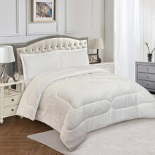 (Bridal Off-White, King) Exquisite 3 Piece Jacquard Bedspread Set with Pillow Shams – Soft & Elegant Bedding for a Cozy Night's Sleep