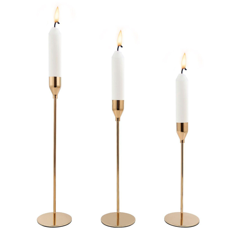 Kikidex (As Show, One Size) Candlestick Candle Holders 3Pcs/Set Different Size, 23/28/33Cm Candlesticks For Party Decoration