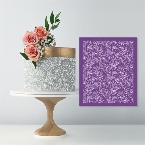 Cake Mesh Stencil Lace Flower Grass Fabric Cake Stencil-238 2