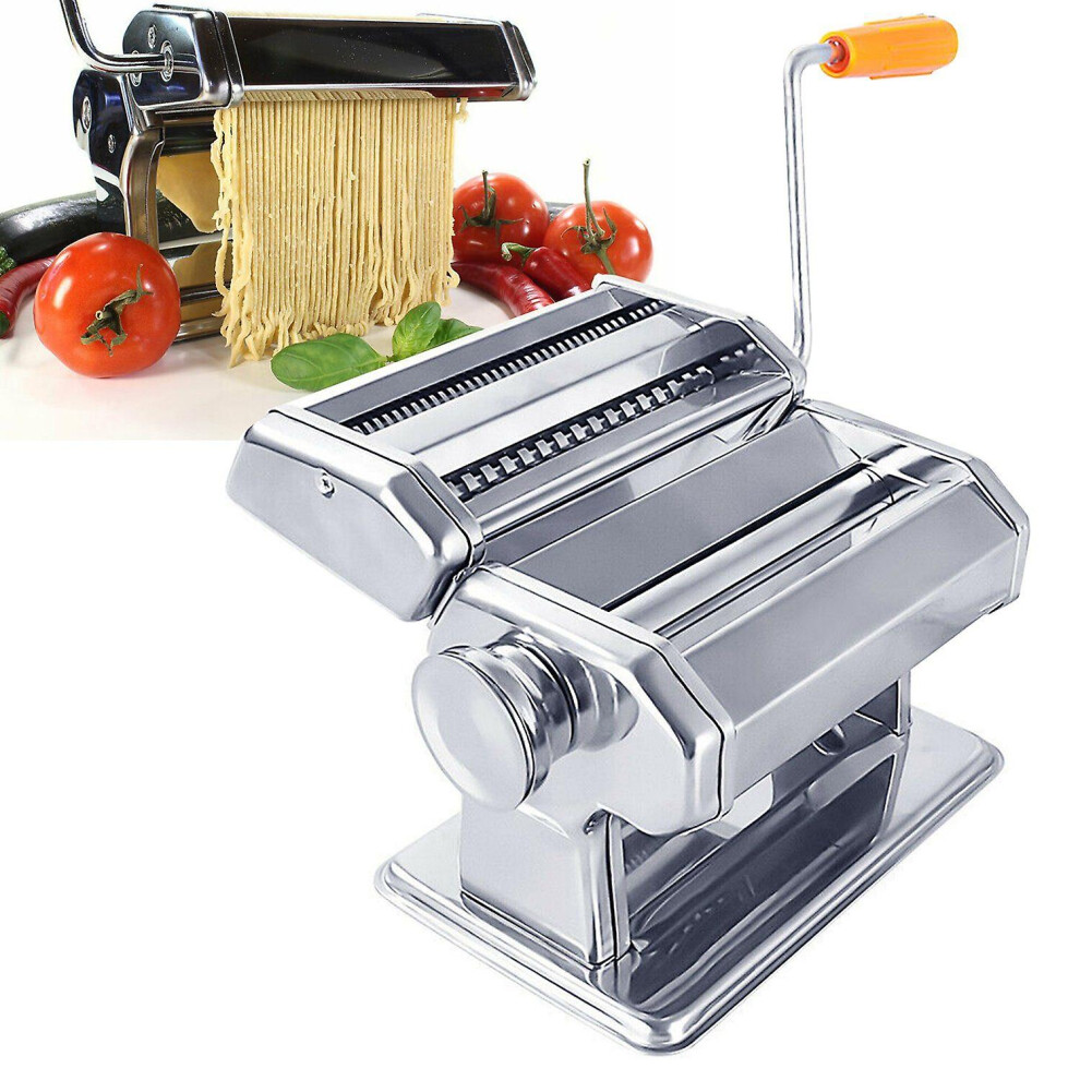 Kikidex (As Show, One Size) Pasta Maker Stainless Steel Pasta Maker, 7 Adjustable Thickness, Pasta Maker With 2 Blades, For Spaghetti Lasagna Noodles