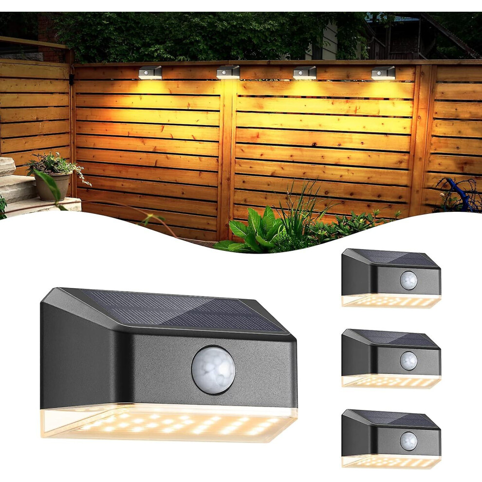 Kikidex (As Show, One Size) Outdoor Solar Light With Motion Sensor, Outdoor Wall Light Waterproof Ip65 Warm White 200Lm, Wireless Security Lamp For Stairs