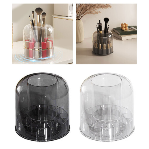 Elegant Rotating Lipsticks Storage Box-Transparent White 2
