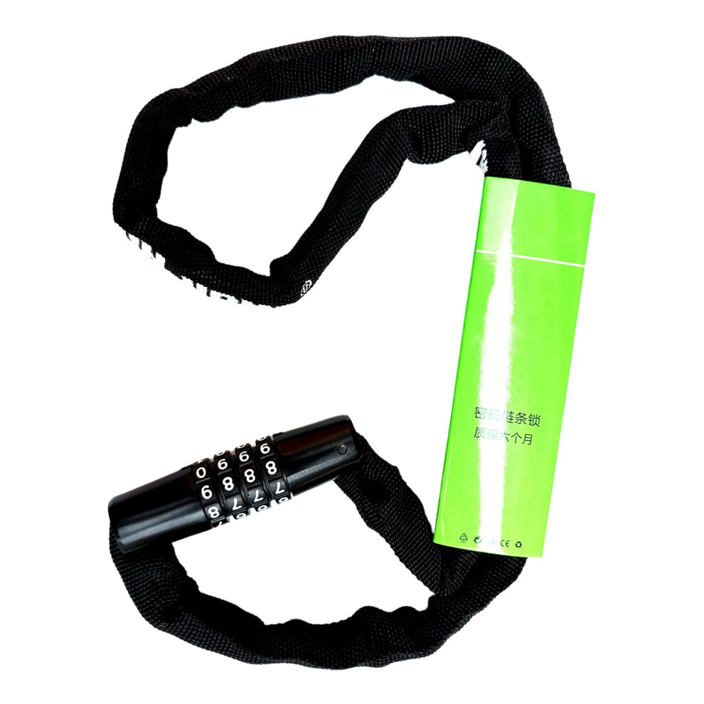 Heavy-Duty Chain 4-Digit Combination High-Security Portable Anti-Theft Bike Chain Green For Outdoor Cycling And Scooters 9067246490614