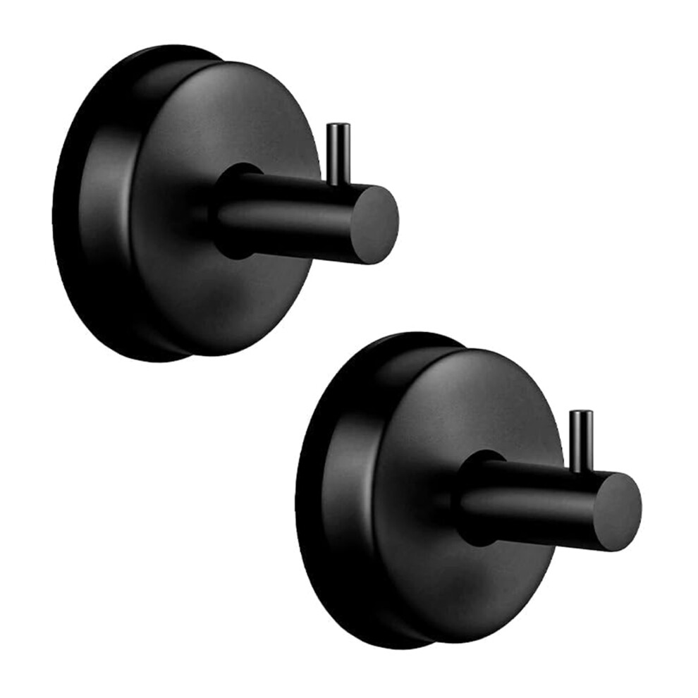 2Pcs Reusable Vacuum Suction Cup Hooks Wreath Holder-Black 7755000203151