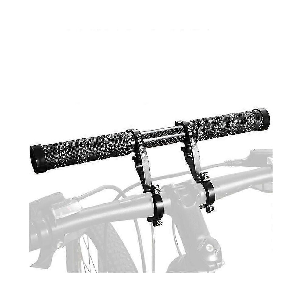 Kikidex (As Show, One Size) West Biking Cycling Carbon Fiber Bicycle Handlebar Extender Double Clamp Bracket For Bike Light