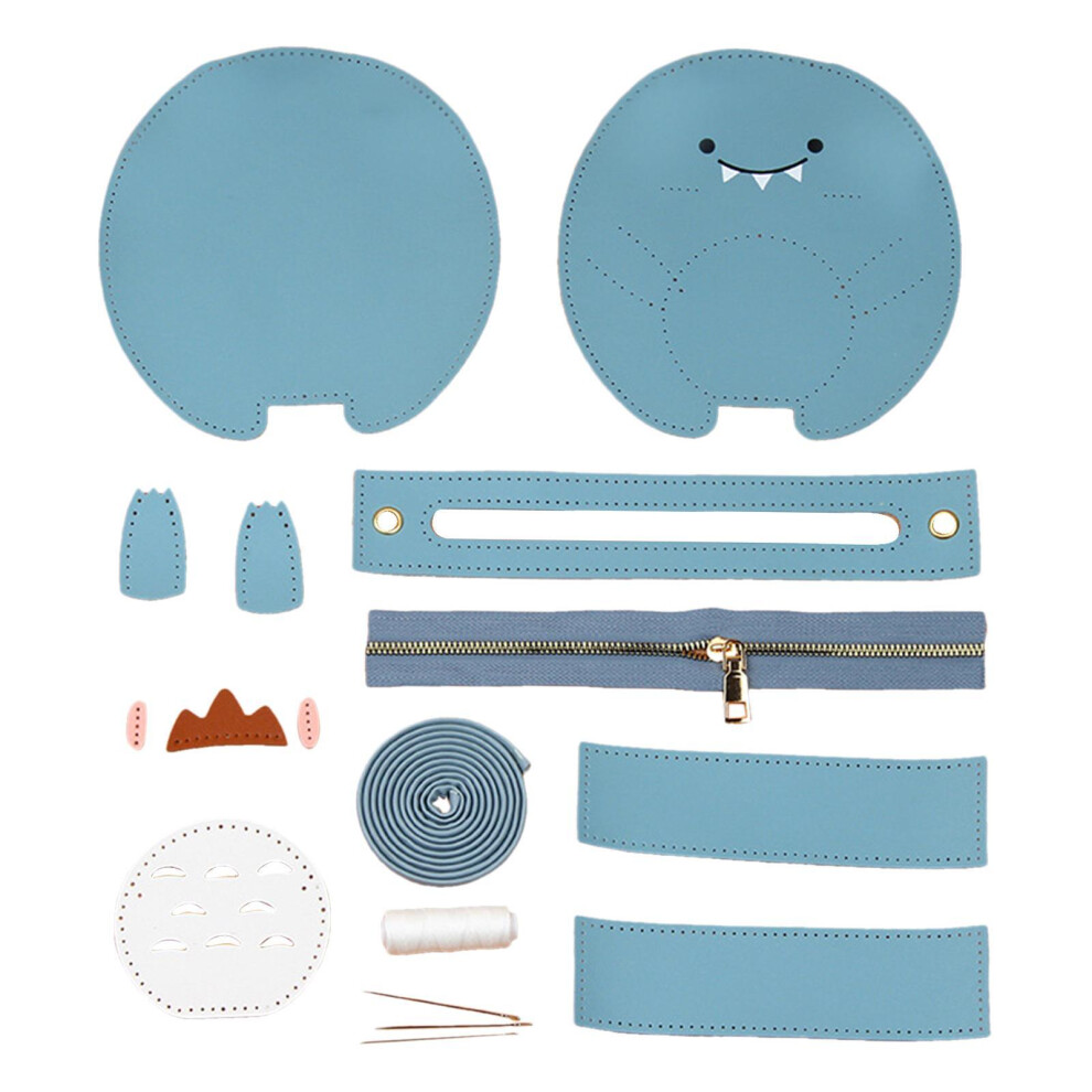 (Light Blue, 18 x 5 x 20cm) DIY Leather Shoulder Bag Making Kit for Craft Sewing Birthday Tote-image-OPC-PMQ5X8C-NEW