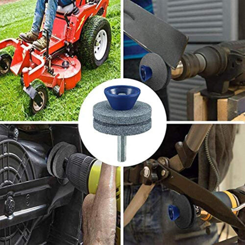 Faster Sharpener Lawnmower Sharpener Grinding Wheel Rotary Drill Compatible Blade Sharpening Tool 2