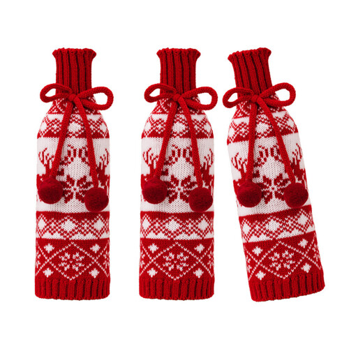 Snowflake Pattern Knits Wine Bottle Cover Bottle-Elk model