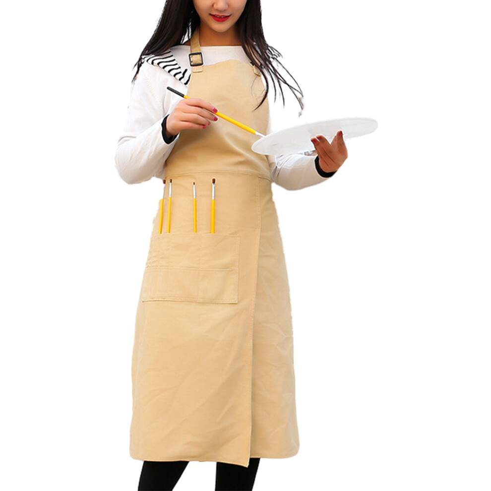 (khaki) Multi-Purpose Artist Apron Easy To Eco-Friendly And Versatile Ade Of-image-OPC-PMQ5ZZX-NEW