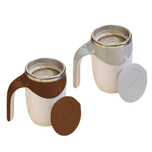Automatic Stirring Coffee Mug Stainless Steels Travel-brown 2