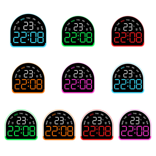 LED Light Digital Alarm Clock Electric Desk Clock with-08 1
