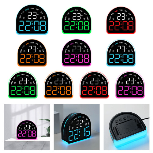 LED Light Digital Alarm Clock Electric Desk Clock with-08 2