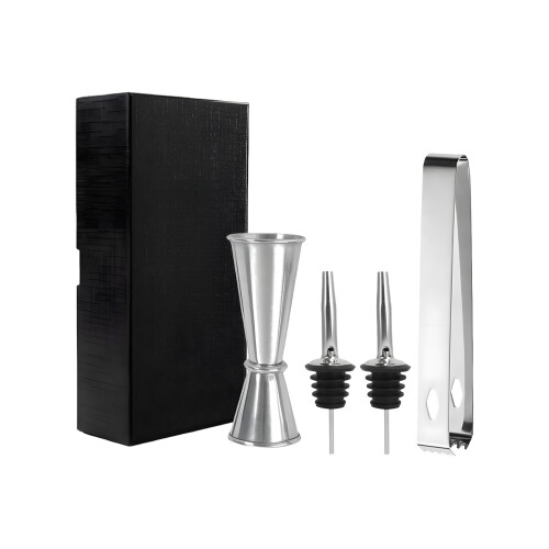 Luxuriöses Cocktail-Werkzeug-Geschenkset mit-Silberner Barkeeper
